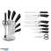 Ensemble de couteaux de cuisine avec manche noir et support - 8 pcs photo 3