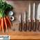 Ensemble de couteaux de cuisine avec un support en plastique et un décor en cuivre doré – photo 2