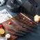 Set of kitchen knives with marble pattern and stand - 8 pcs image 3