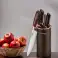 Ensemble de couteaux de cuisine avec un support en plastique et un décor en cuivre doré – photo 1