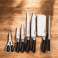 Ensemble de couteaux de cuisine avec manche noir et support - 8 pcs photo 2