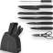 Set of kitchen knives with marble pattern and stand - 8 pcs image 1