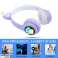 Wireless headphones with cat ears B39M purple image 2