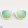 Hvide &#039;Distressed&#039; wayfarer solbriller med spejlelinser 2217-09 billede 1