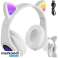Wireless headphones with cat ears B39M white image 1