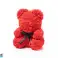 Ours en peluche en roses 25 cm rouge avec un nœud dans une boîte cadeau photo 2