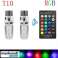 RGB LED car bulbs W5W T10 with remote control 2pcs image 1