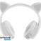 Wireless headphones with cat ears B39M white image 2