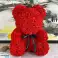 Ours en peluche en roses 25 cm rouge avec un nœud dans une boîte cadeau photo 6