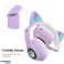 Wireless headphones with cat ears B39M purple image 1