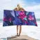 BEACH TOWEL REVERSIBLE EXTRA LARGE FLOWERS DESIGN GREEN WHITE 178X80CM AM1364 image 2