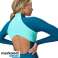 SPEEDO WOMEN'S SWIMWEAR L/S CLRBLCK ZIP 1 PC GREEN 8 00403316009 M image 4