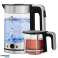 Glass Kettle 1.8L &amp; 1.2L Teapot with Heating Function, LED, Tea Funnel, 1800W Tea Kettle Tea Machine image 1