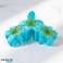 Barrette à cheveux grande XL triple fleur bleu 7 x 11cm SP388 photo 1