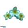 Barrette à cheveux grande XL triple fleur bleu 7 x 11cm SP388 photo 2