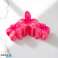 Barrette à cheveux grande XL triple fleur rose 7 x 11cm SP386 photo 1