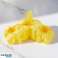 Barrette à cheveux grande XL triple fleur jaune 7 x 11cm SP387 photo 1