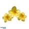 Barrette à cheveux grande XL triple fleur jaune 7 x 11cm SP387 photo 2