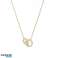 Necklace stainless steel gold-plated 14k gold, delicate with cubic zirconia NST2167 image 1