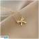 Necklace stainless steel gold-plated 14k gold BOW zircons NST2166 image 1