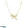 Necklace stainless steel gold-plated 14k gold BOW zircons NST2166 image 2