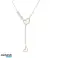 Halskjede rustfritt stål gullbelagt 14k gull, HEARTS med cubic zirconia, perler NST2172 bilde 1