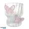Gegroefd glas, met golvende wanden, BUTTERFLIES roze 260 ml 1 st. SZK161 foto 1
