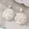 Hängende Ohrringe, spektakuläre Spitze Blume, creme ROSE Ohrstecker K1708 Bild 1