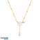 Halskette Edelstahl vergoldet 14k Gold, weiß FLOWER, Zirkonia NST2146 Bild 1