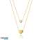 Halskette Edelstahl vergoldet 14k Gold, doppelt, HERZ, Zirkonia NST2149 Bild 1