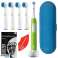 Oral b Pro Junior 6 Tandenborstel Groen 4x Vervangende Borsteltip Precision Clean SB 17A Hoesje Blauw foto 6