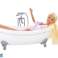 Baby Doll Long Blonde Hair Bathrobe Pink Bathtub Bathroom image 4