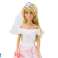 Puppe im Brautkleid Braut weißes Kleid Schleier Blumen Bild 2