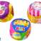 Weicher Ball mit Rassel, bunter Ball mit Tieren und Früchten 10 cm Bild 1