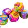 Weicher Ball mit Rassel, bunter Ball mit Tieren und Früchten 10 cm Bild 2