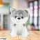 Plüsch Kuscheliger Wolf Maskottchen Weiß und Grau 20cm Bild 1