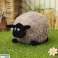 Plüsch Kuschelschaf Maskottchen mit lockiger Wolle hellbraun 20cm Bild 1