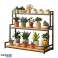 Blomsterstativ, hylde, 3-plan blomsterstativ, 120 x 40 x 95cm, sort SZ47CZ billede 1