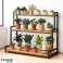 Blomsterstativ, hylde, 3-plan blomsterstativ, 120 x 40 x 95cm, sort SZ47CZ billede 2