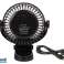 44 505# Tischventilator mit Klammer 15cm USB Akku schwarz Bild 1