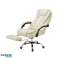 BOSS swivel office chair with footrest - cream LEATHER KO22K image 1