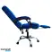 Вращающееся кресло BOSS с подставкой для ног и массажером - BLUE VELVET KO22NW изображение 3