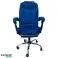 Вращающееся кресло BOSS с подставкой для ног и массажером - BLUE VELVET KO22NW изображение 4