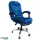 Вращающееся кресло BOSS с подставкой для ног и массажером - BLUE VELVET KO22NW изображение 2