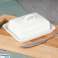 Witte keramische botervloot 16x13x7cm foto 1