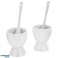 EIERTRAYS MET LEPELS PORSELEIN WIT 2 STUKS SET foto 2
