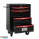 Carrello portautensili Artman con 4 cassetti – Nero/Rosso – con chiusura centralizzata e ruote girevoli foto 3