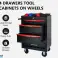 Carrello portautensili Artman con 4 cassetti – Nero/Rosso – con chiusura centralizzata e ruote girevoli foto 5