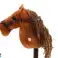 Testa di Cavallo di Peluche su Bastone Hobby Horse Long Hair Marrone Suoni foto 1