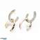 Pendientes de botón de circonita cúbica transparente Micro Pave de latón, sin níquel, chapados en oro real de 18 quilates, 30x15 mm fotografía 2